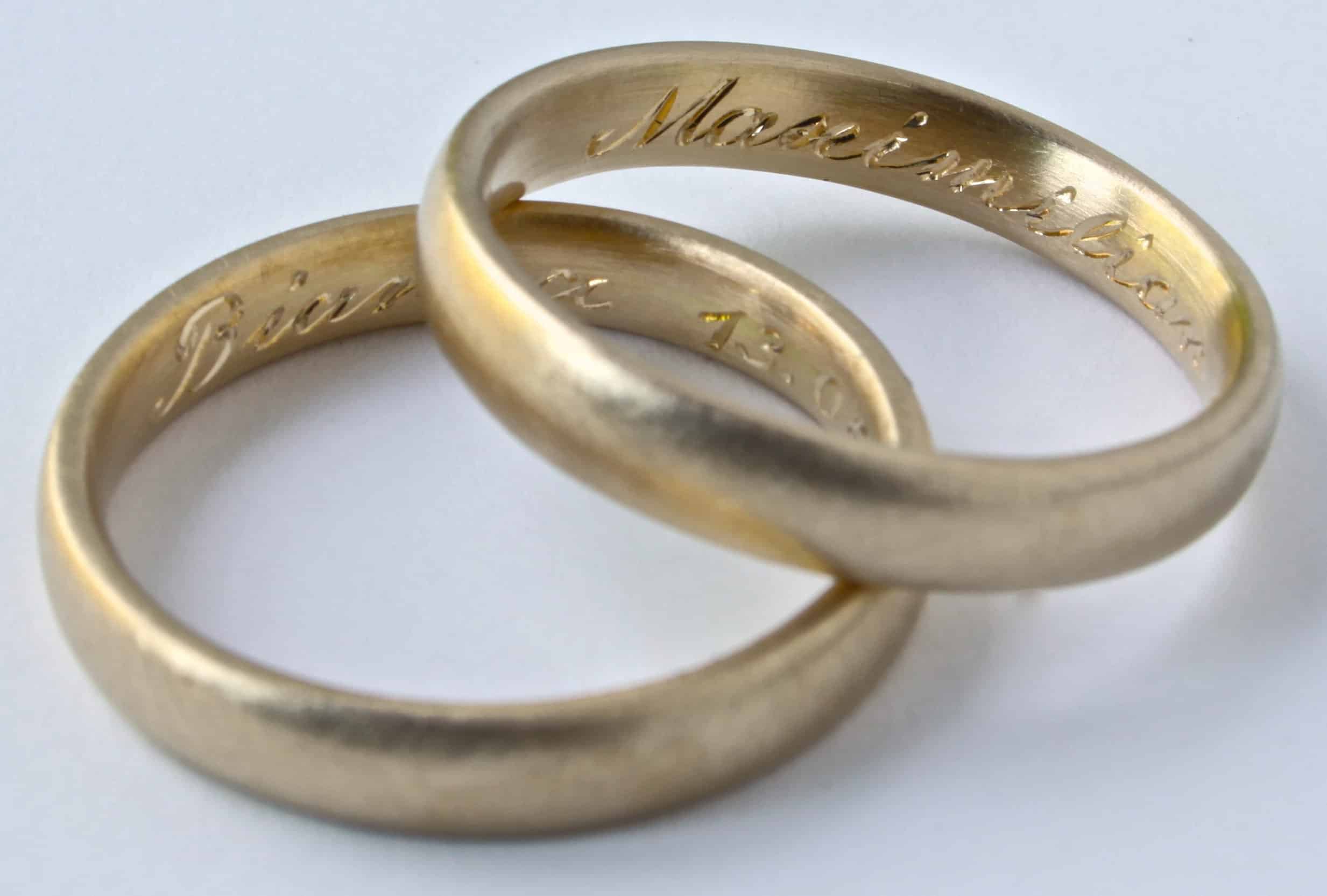 Mustergravur für Trauringe aus öko-fairtrade Gold