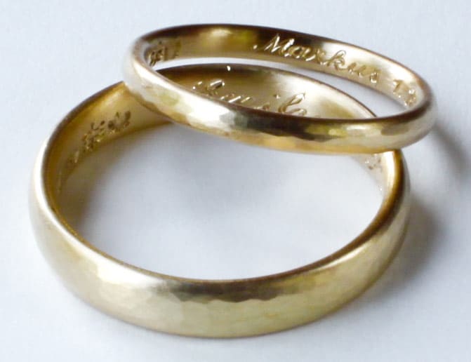 handgravur für Trauringe aus öko-fairtrade Gold