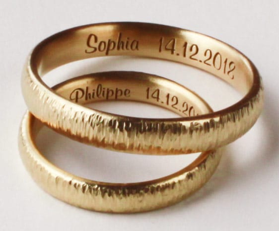 Gravurbeispiel für Trauringe aus öko-fairtrade Gold
